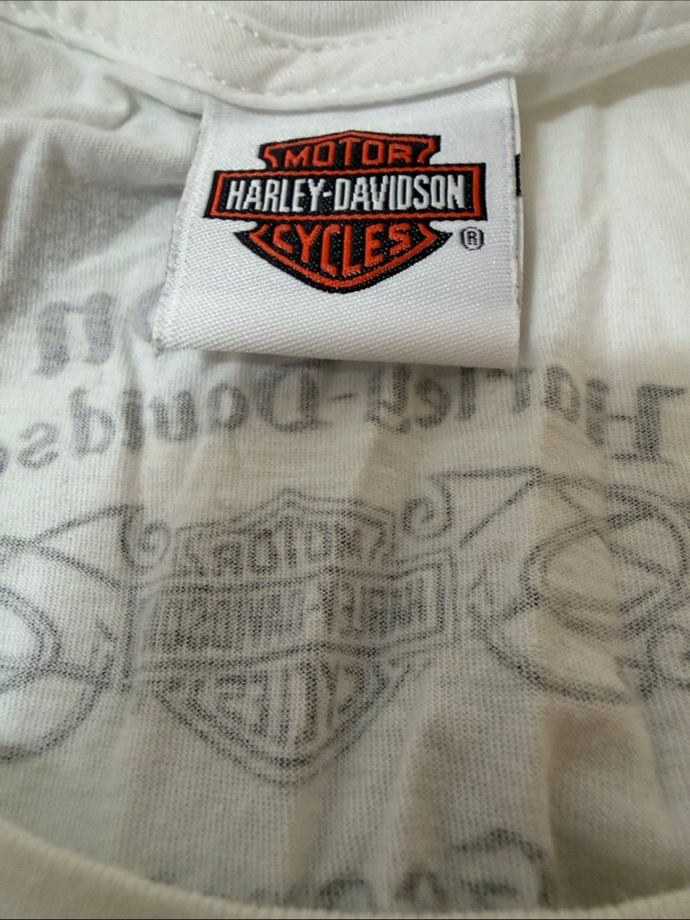 Harley-Davidson White Short Sleeve Tee with Studded Logo. Tifton Georgia NWOT - Picture 4 of 4